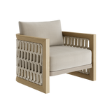 N2 Lounge Chair Light Teak Desert Canvas Aluminium Teak Wood