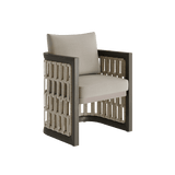 N2 Dining Chair Dark Teak Desert Canvas Aluminium Teak Wood