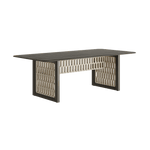 N2 Six Seater Dining Table Dark Teak Aluminium Teak Wood