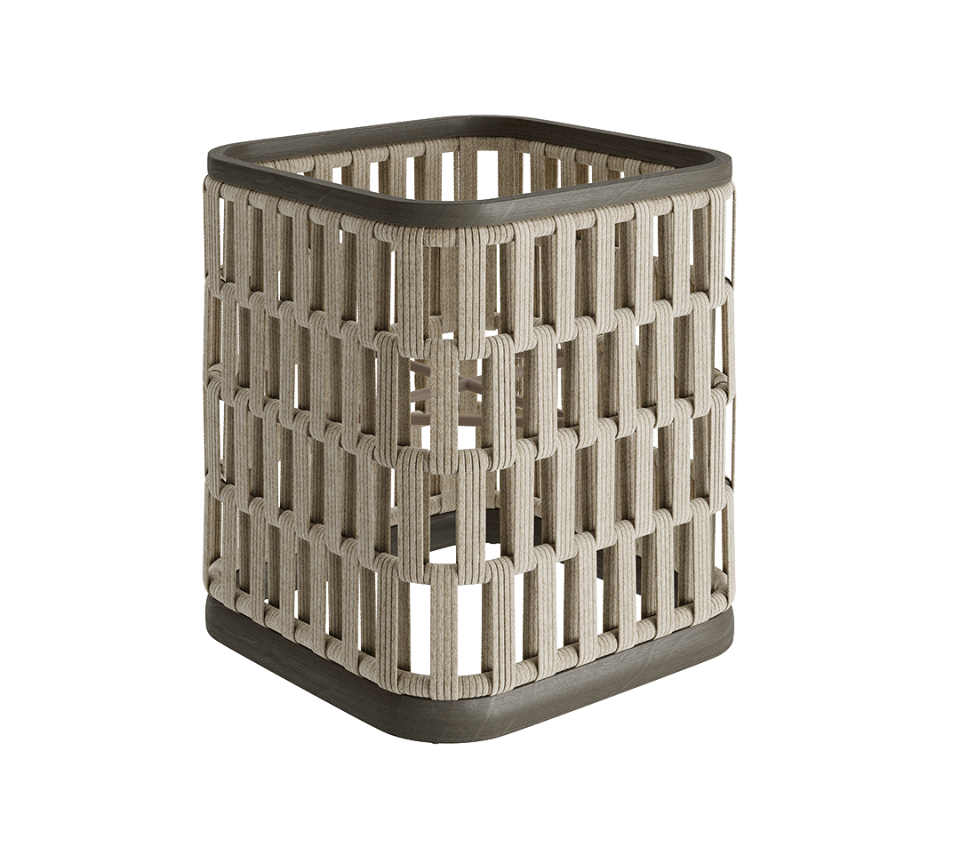 N2 large planter dark teak outdoor furniture with modern rattan rope detail product image