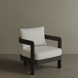 N3 Lounge Chair in Kohl Cirrus Textured Weave, featuring soft, durable fabric with a unique textured weave in a deep Kohl colour. The chair is supported by a sleek aluminium frame, offering a contemporary design that combines comfort, style, and durability for both indoor and outdoor spaces.