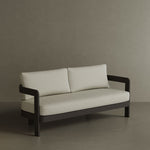 A luxurious N3 three-seater sofa in Kohl Pearl Herringbone, featuring a soft, textured fabric with a sophisticated herringbone pattern. The sleek aluminium frame offers modern durability, while the rich, dark colour adds depth and elegance. Its refined design makes it an ideal addition to any contemporary outdoor or indoor space, providing both style and comfort.