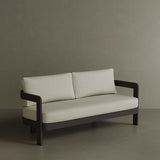 A luxurious N3 three-seater sofa in Kohl Pearl Herringbone, featuring a soft, textured fabric with a sophisticated herringbone pattern. The sleek aluminium frame offers modern durability, while the rich, dark colour adds depth and elegance. Its refined design makes it an ideal addition to any contemporary outdoor or indoor space, providing both style and comfort.