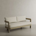 N3 Three-Seater Sofa in Oak Pearl Herringbone, featuring a striking herringbone pattern in a soft pearl colour. The sofa is framed with sleek aluminium, offering a perfect blend of modern design and timeless elegance. Its rich texture and sturdy frame make it a stylish and comfortable addition to any contemporary living space.