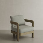 N3 Lounge Chair in Sage Twill, featuring soft, durable fabric in a calming sage green hue. The chair is supported by a sleek aluminium frame, offering a modern design that combines comfort and elegance, ideal for enhancing both indoor and outdoor spaces.