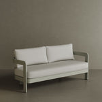A sophisticated N3 three-seater sofa in Taupe Bone canvas, featuring soft, durable fabric with a subtle, neutral tone. The sleek aluminium frame adds a modern touch, ensuring both strength and elegance. Its versatile colour and clean design make it a perfect addition to any outdoor or indoor space, offering both style and comfort.