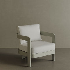 N3 Taupe Cirrus Textured Weave lounge chair, featuring soft, durable fabric with a subtle textured weave in a sophisticated taupe colour. The chair is supported by a sleek aluminium frame, blending modern design with comfort and style, perfect for both indoor and outdoor settings.