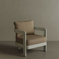 A stylish N3 Taupe Wheat canvas lounge chair, featuring soft, durable fabric in a warm, neutral taupe wheat colour. The chair's sleek design and sturdy frame offer both comfort and modern elegance, making it a perfect addition to any outdoor or indoor lounge area. Its versatile colour complements a variety of settings, providing a sophisticated touch.