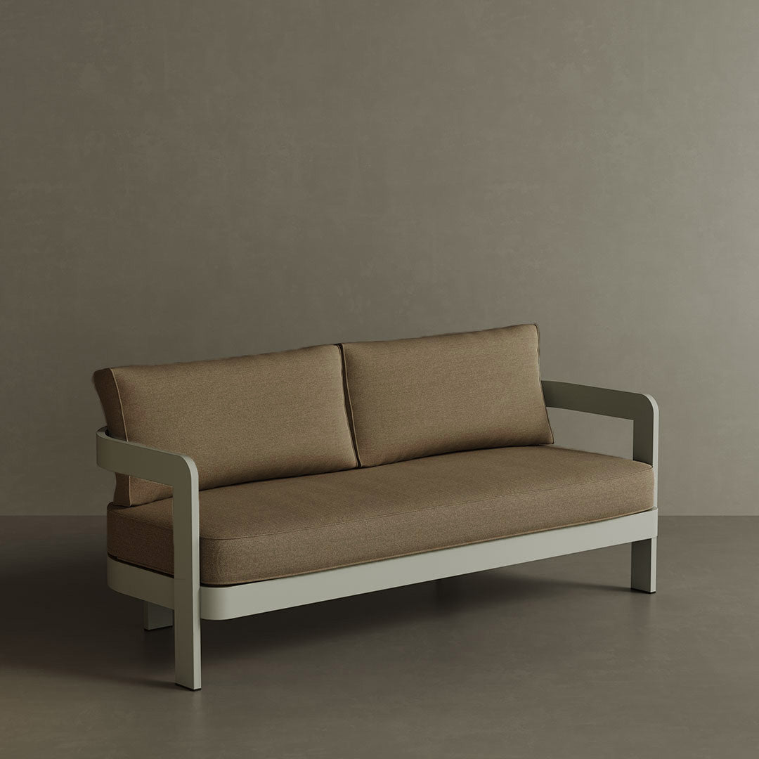 N3 Taupe Wheat Canvas Three Seater Sofa