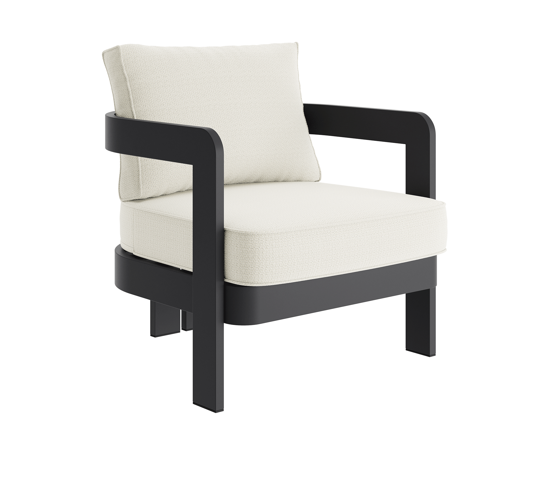 N3 Lounge Chair Kohl Cirrus Textured Weave Aluminium