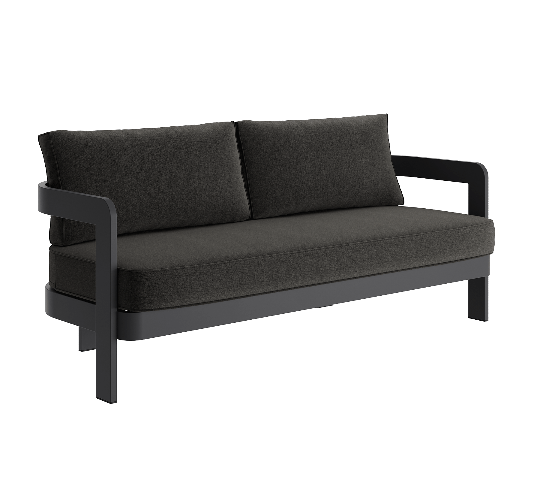 N3 Three Seater Sofa Kohl Shadow Canvas Aluminium