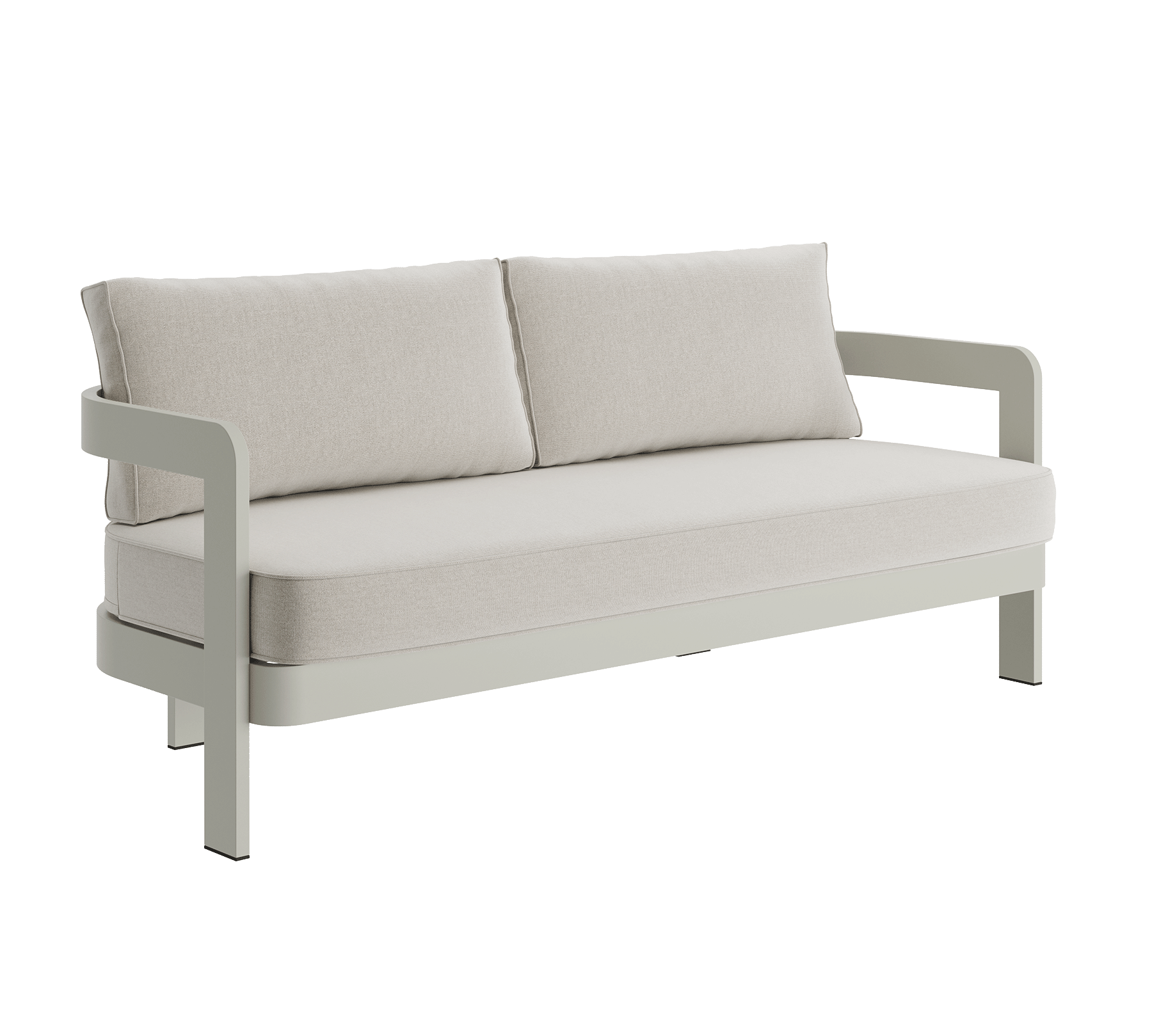 N3 Three Seater Sofa Taupe Bone Canvas Aluminium