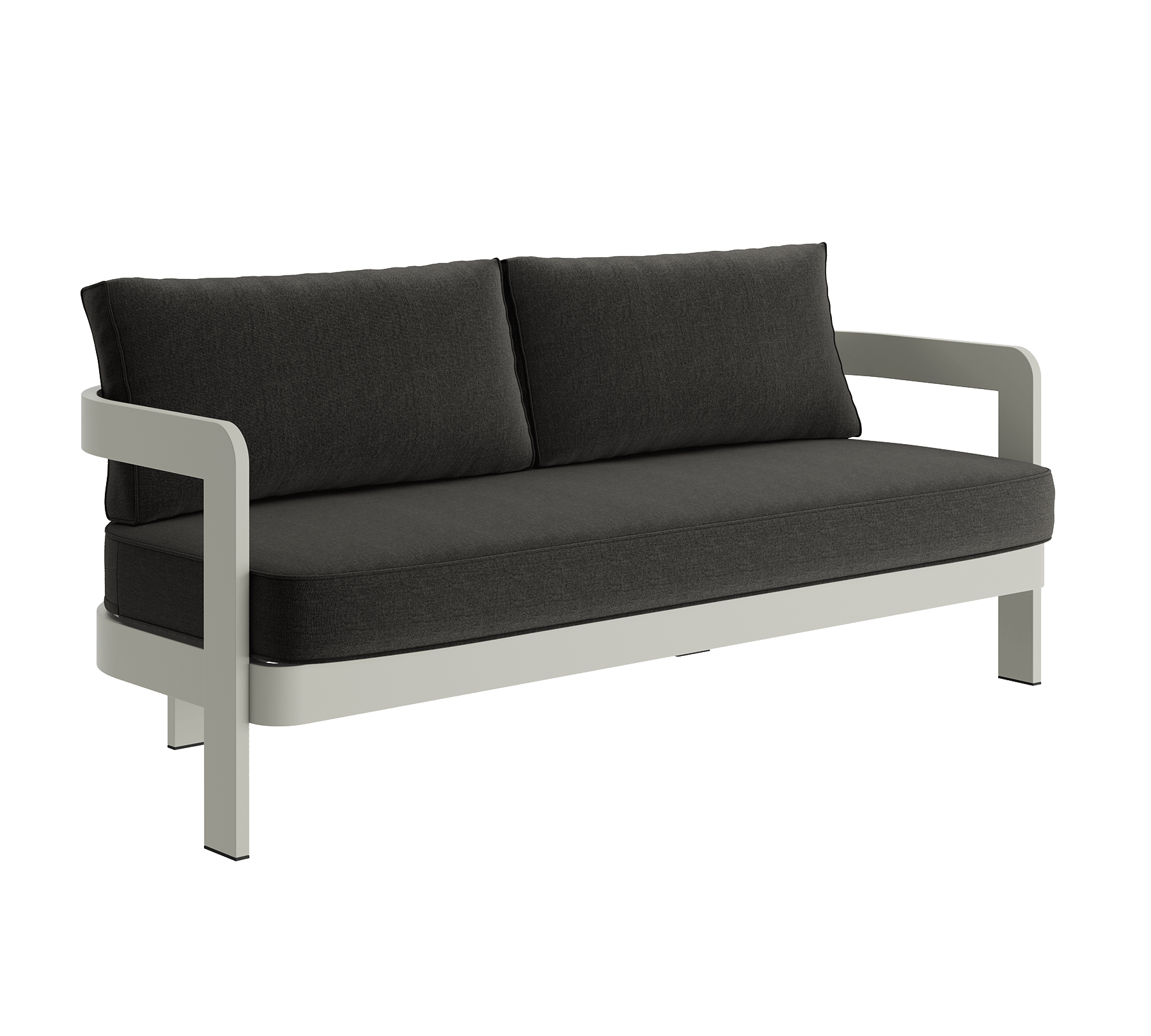 N3 Three Seater Sofa Taupe Shadow Canvas Aluminium