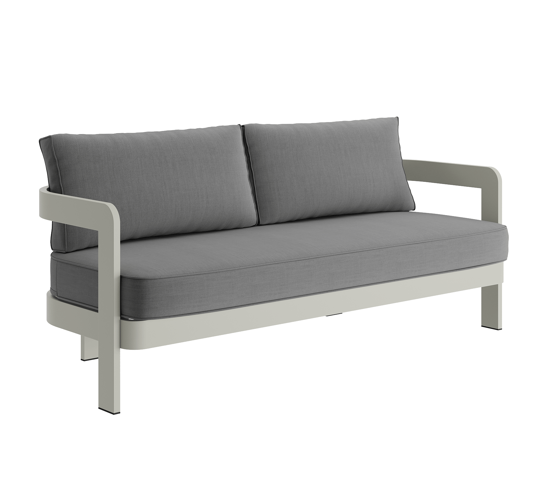 N3 Three Seater Sofa Taupe Smoke Weave Aluminium