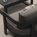 Lounge Chair Smoke Weave Kohl Coffee Table Porcelain Rug