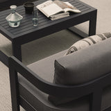 Three Seater Sofa Smoke Weave Kohl Coffee Table Porcelain Rug