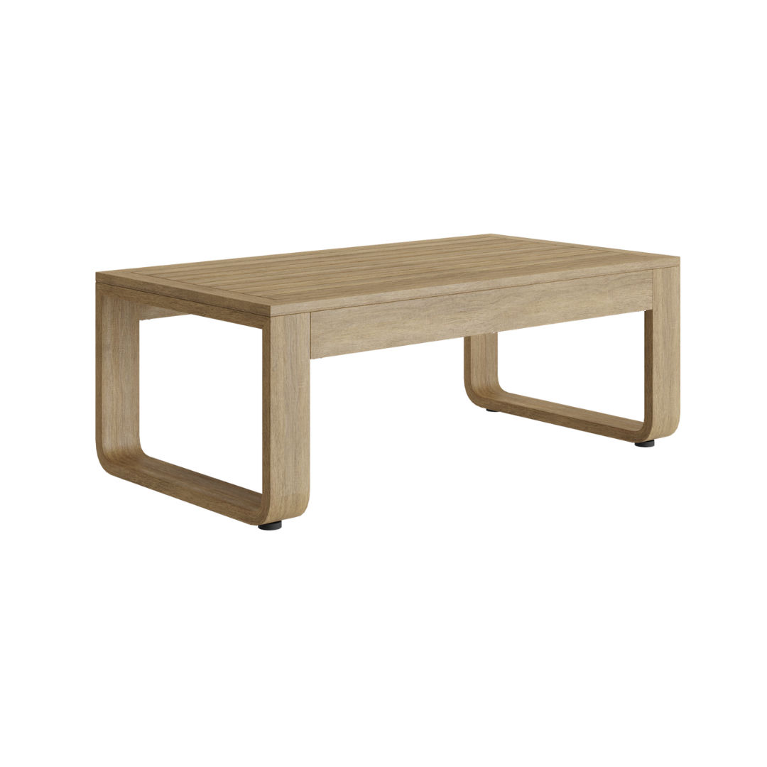 N3 coffee table luxury oak wood effect aluminium outdoor furniture product image