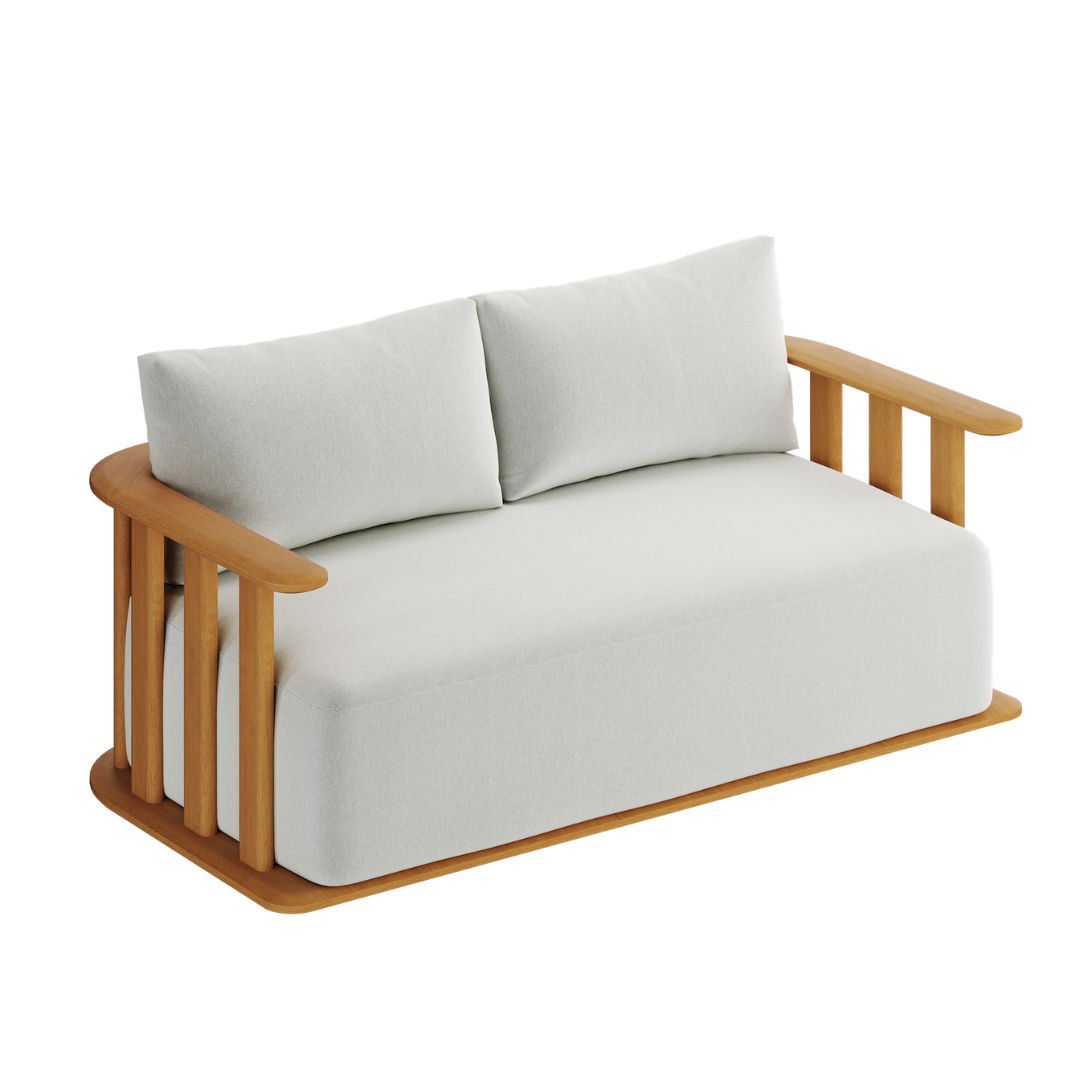 N4 two seater sofa in medium teak product image uk garden furniture