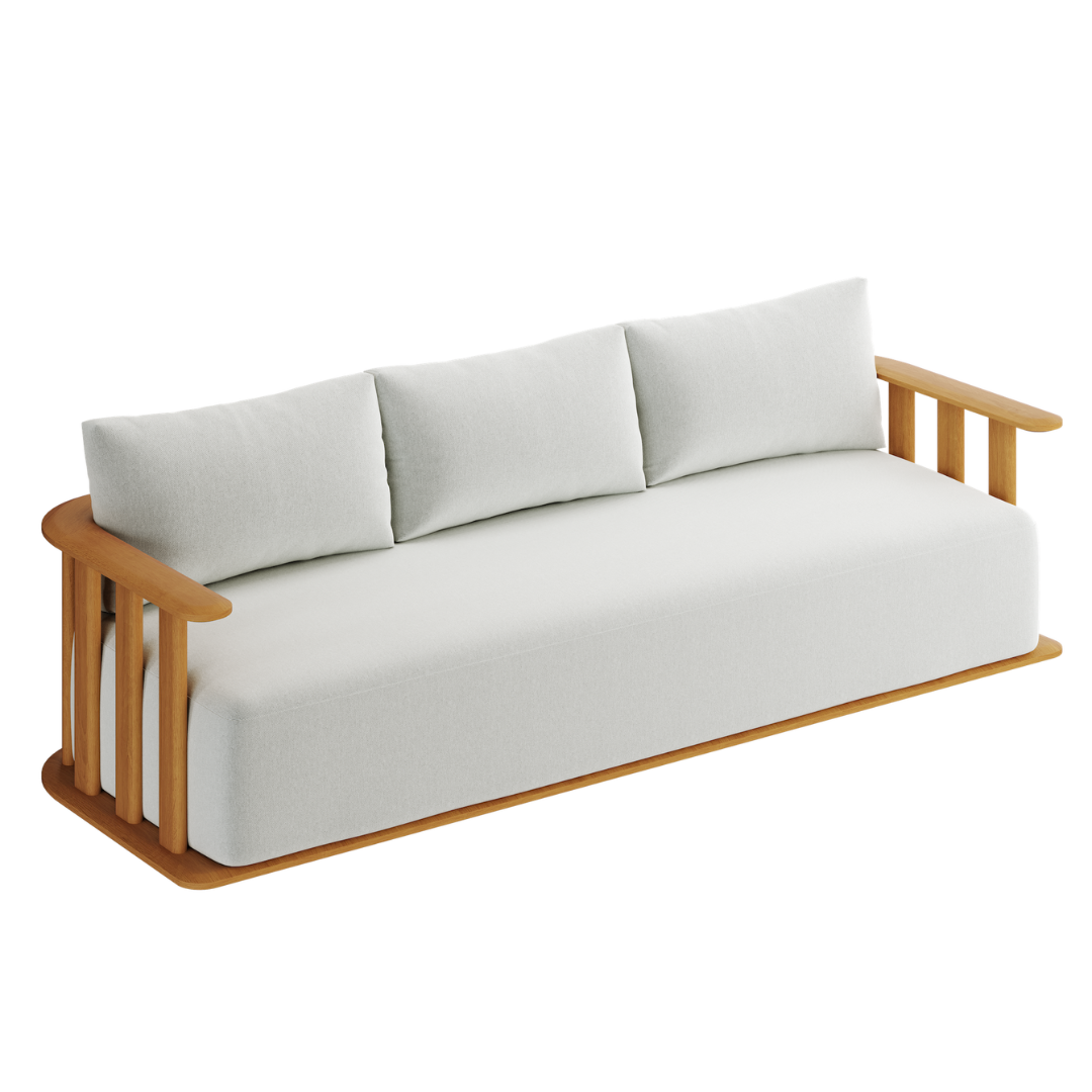 N4 three seater sofa in medium teak product image uk garden furniture