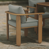 N4 dining chair  in medium teak life style image