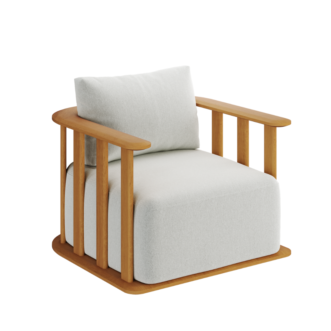 N4 lounge chair with a natural teak finish product image