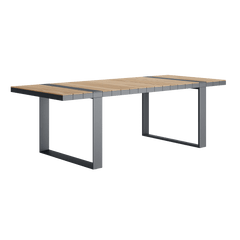 N5 dining table powder-coated aluminium frames against light teak product image