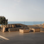 N6 dark corner sofa with coffee table and footstool