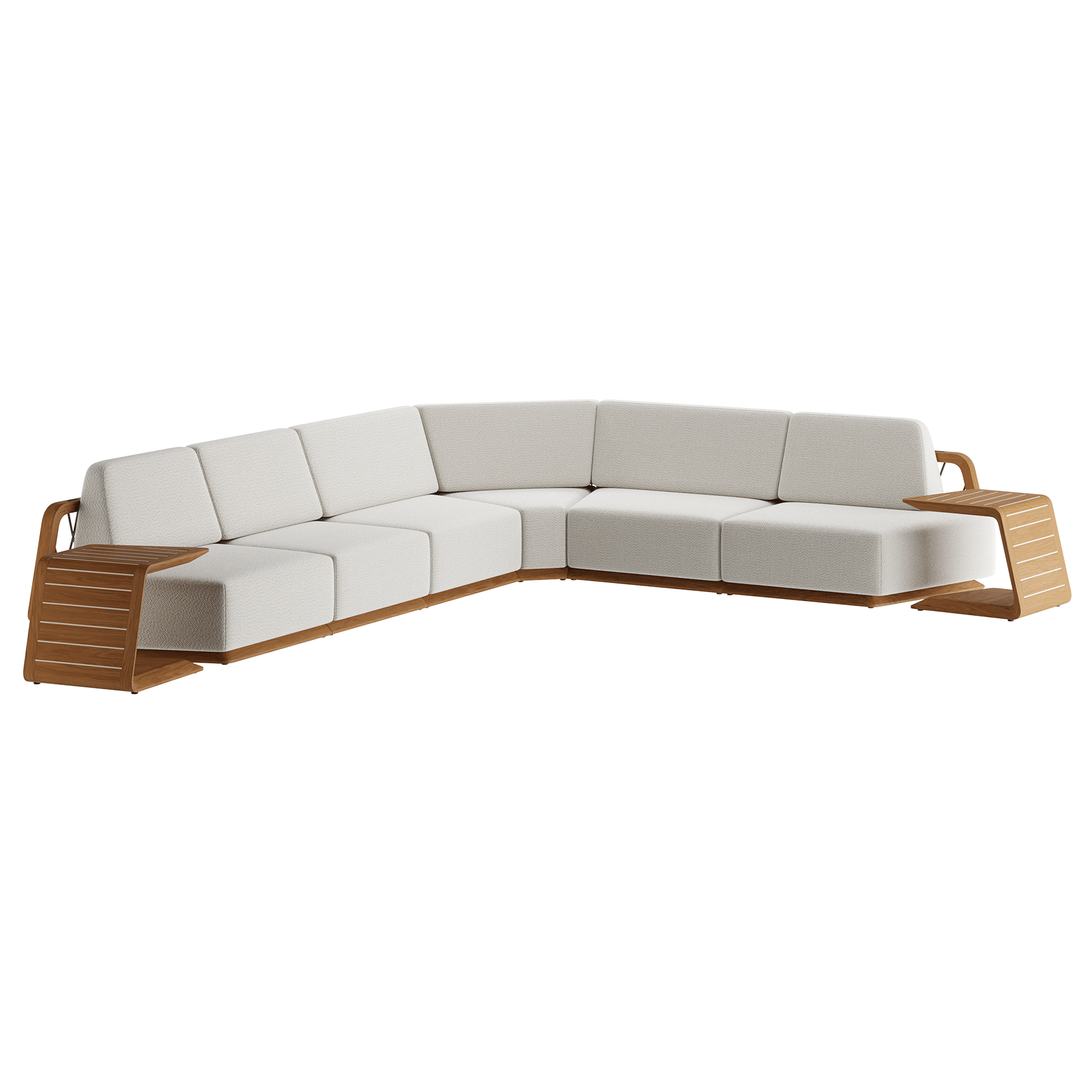 N6 light corner sofa oatmeal textured weave product image