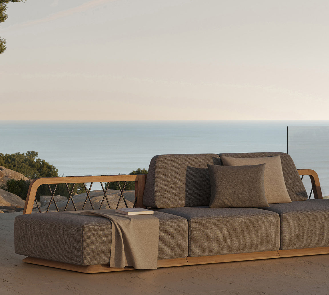 N6 dark three seater sofa