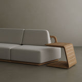 N6 outdoor teak corner sofa light close up