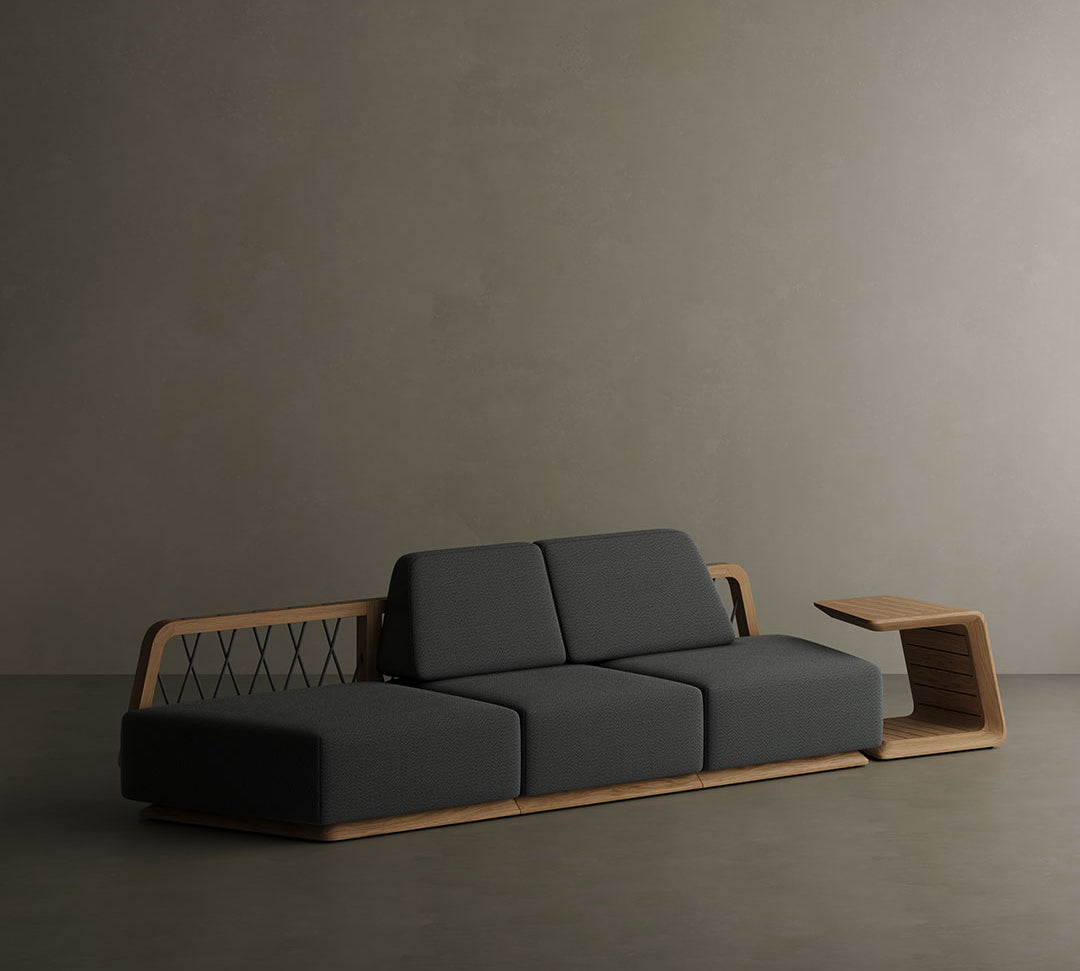 N6 outdoor teak three seater sofa