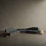N6 outdoor teak corner sofa dark