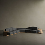 N6 outdoor teak corner sofa dark