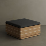 N6 outdoor teak footstool dark
