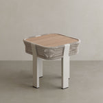 N7 teak and aluminium outdoor side table