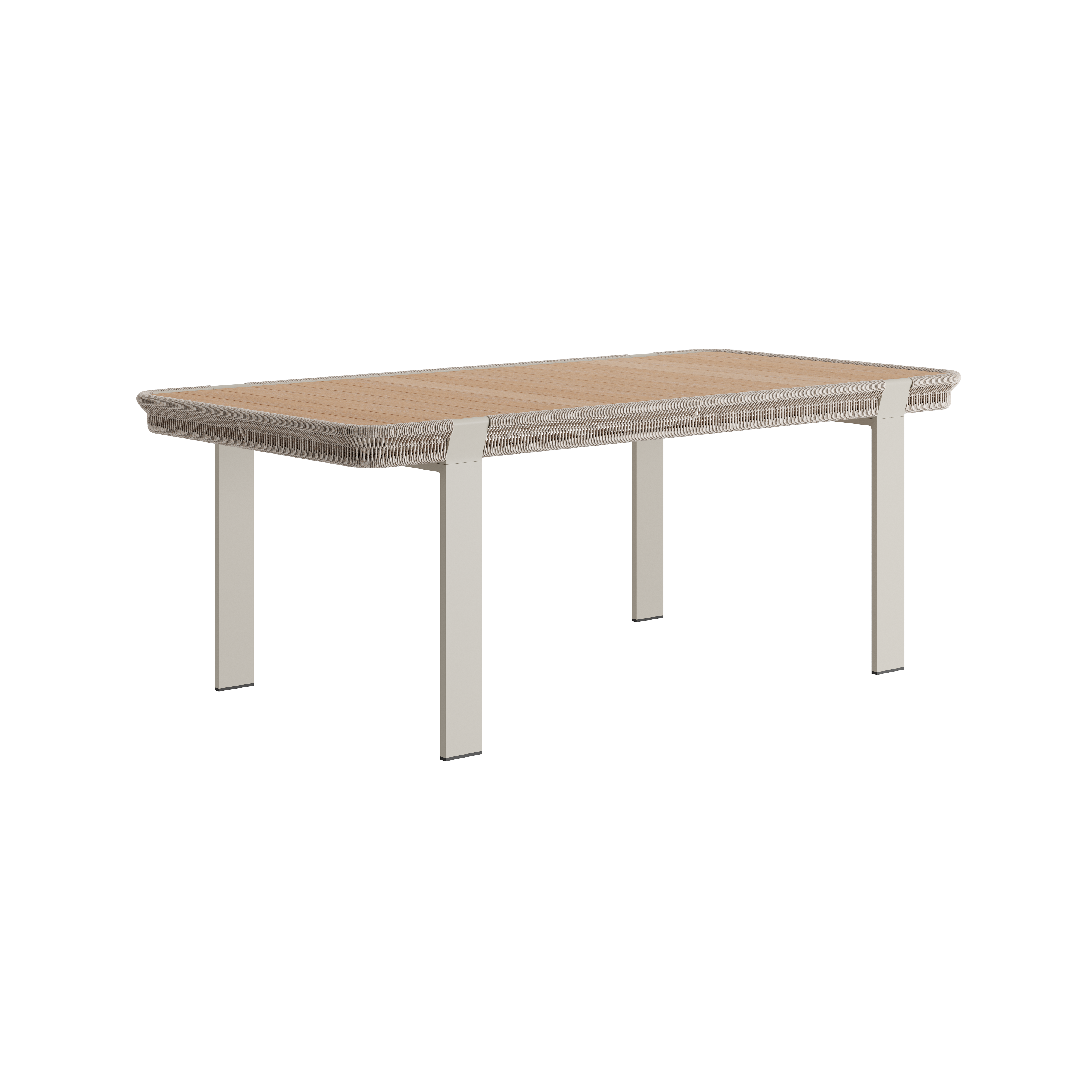 N7 dining table made with Aluminium & Rope detailing on the side product image for home and garden