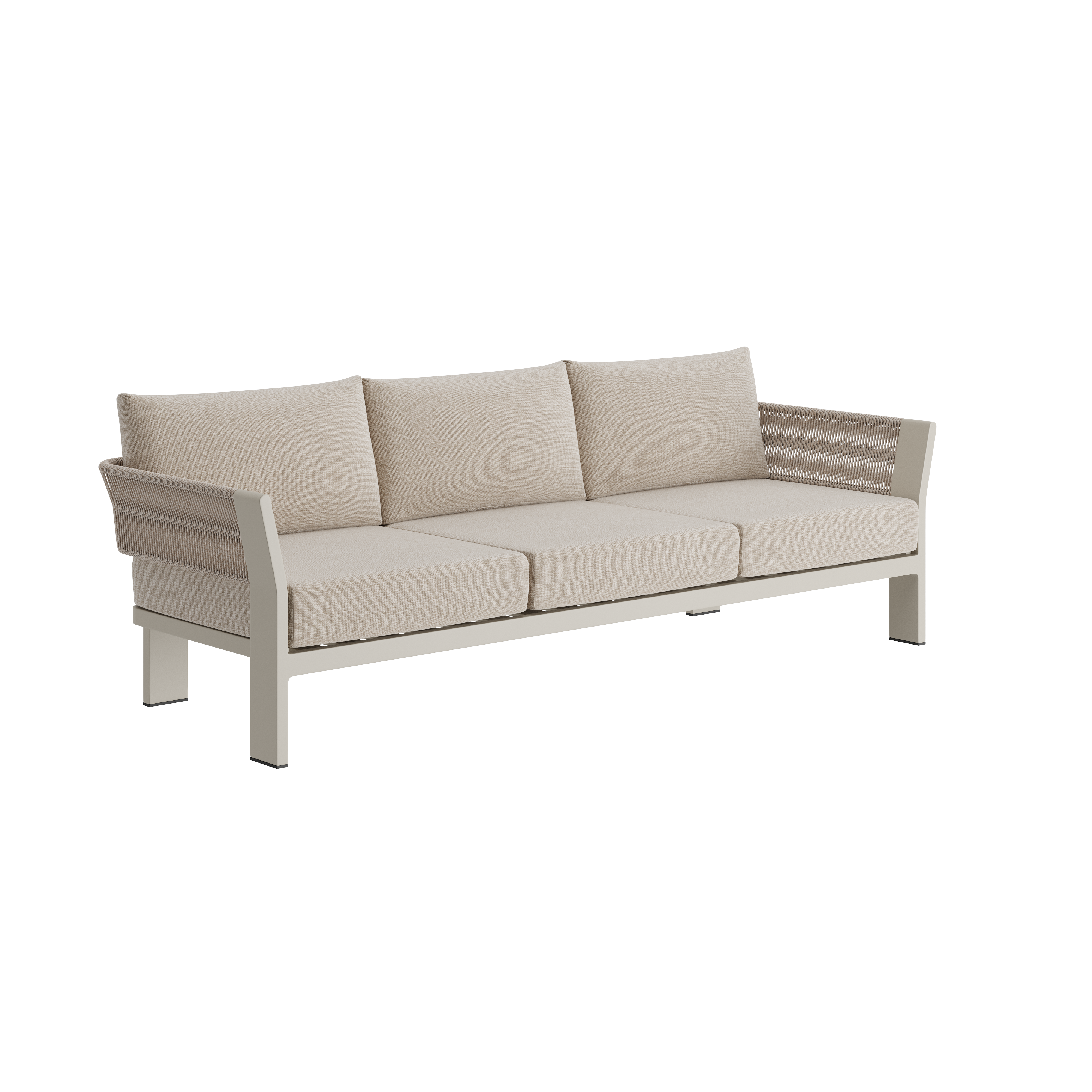 N7 three seater sofa in natural weave with aluminium & rope detail product image