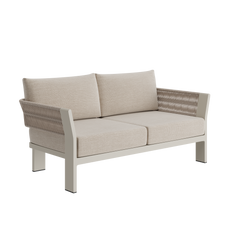 N7 two seater sofa in natural weave with aluminium & rope detail product image