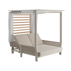 N7 day bed in natural weave with aluminium & rope detail product image