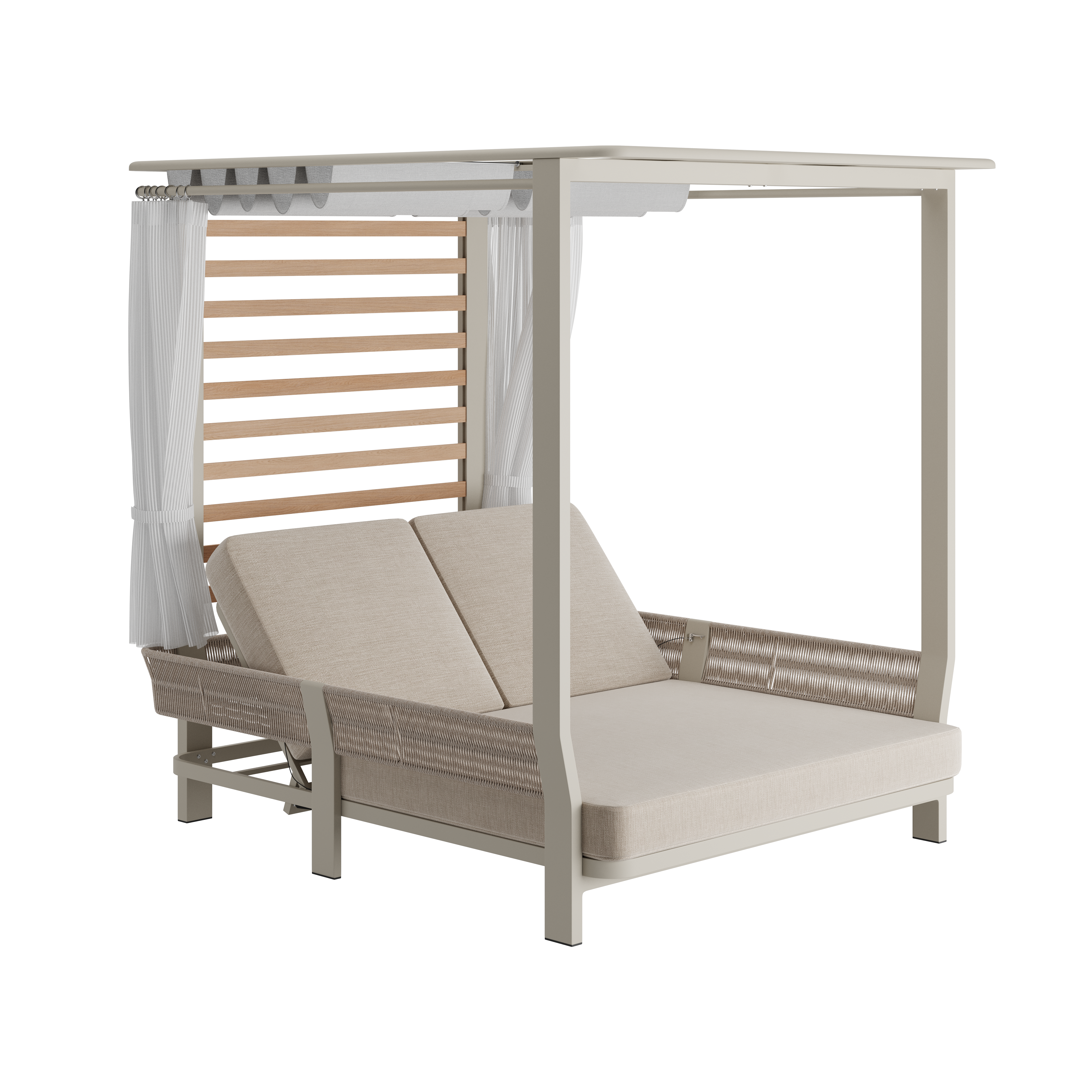 N7 day bed in natural weave with aluminium & rope detail product image