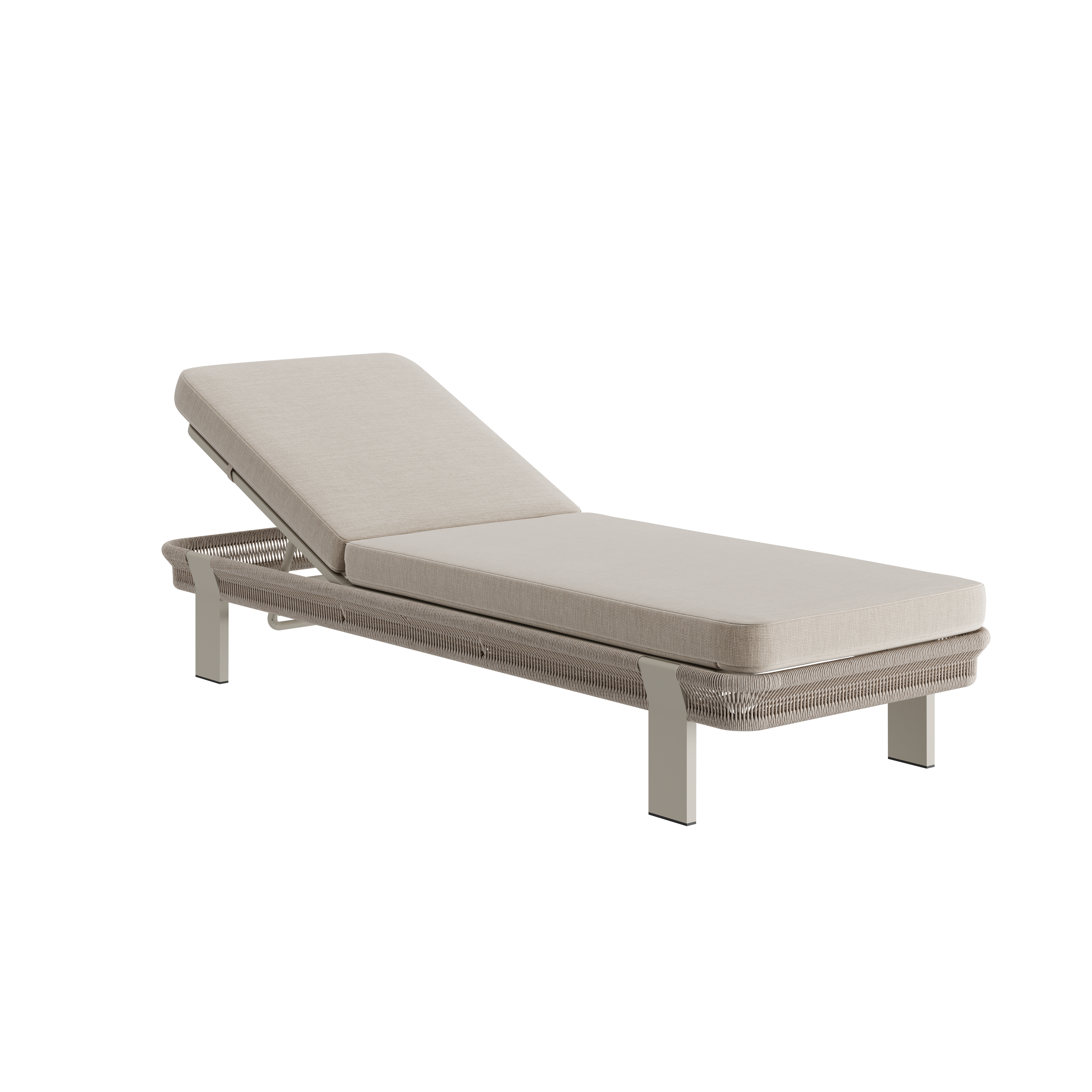 N7 sun lounger in natural weave with aluminium & rope detail product image