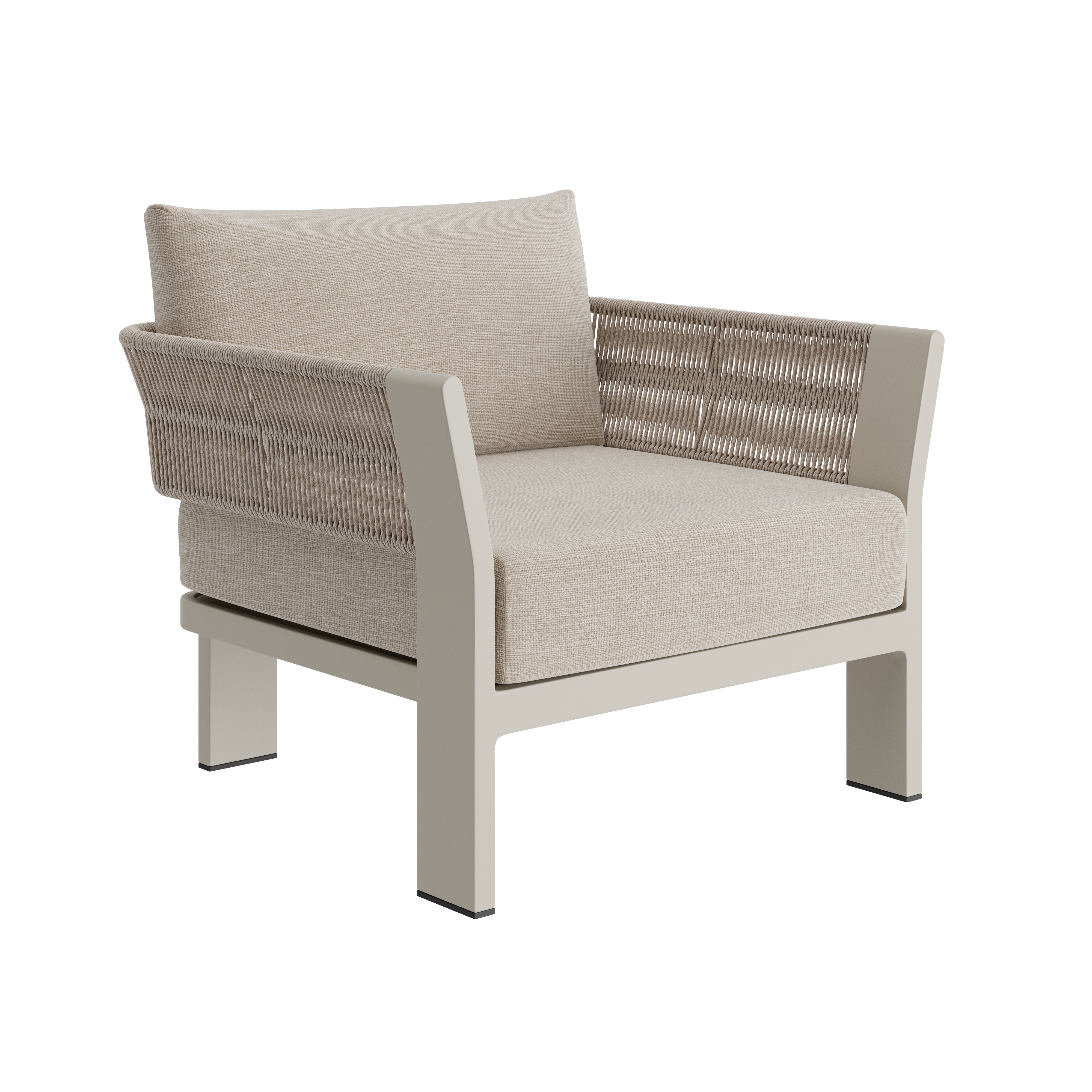 N7 lounge chair in natural weave with aluminium & rope detail product image