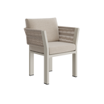 N7 dining chair in natural weave with aluminium & rope detail product image