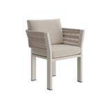 N7 dining chair in natural weave with aluminium & rope detail product image