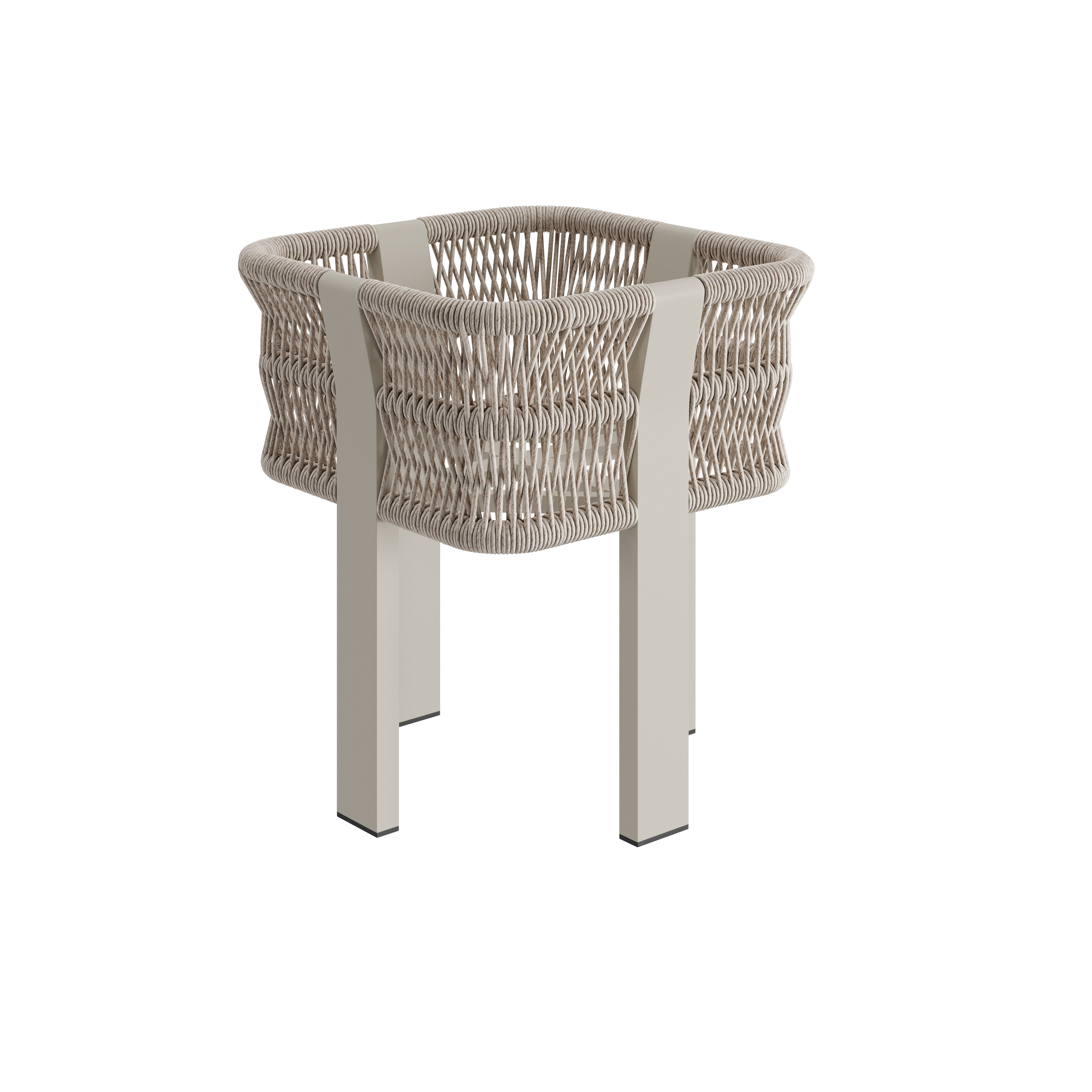 N7 small planter in natural weave with aluminium & rope detail product image