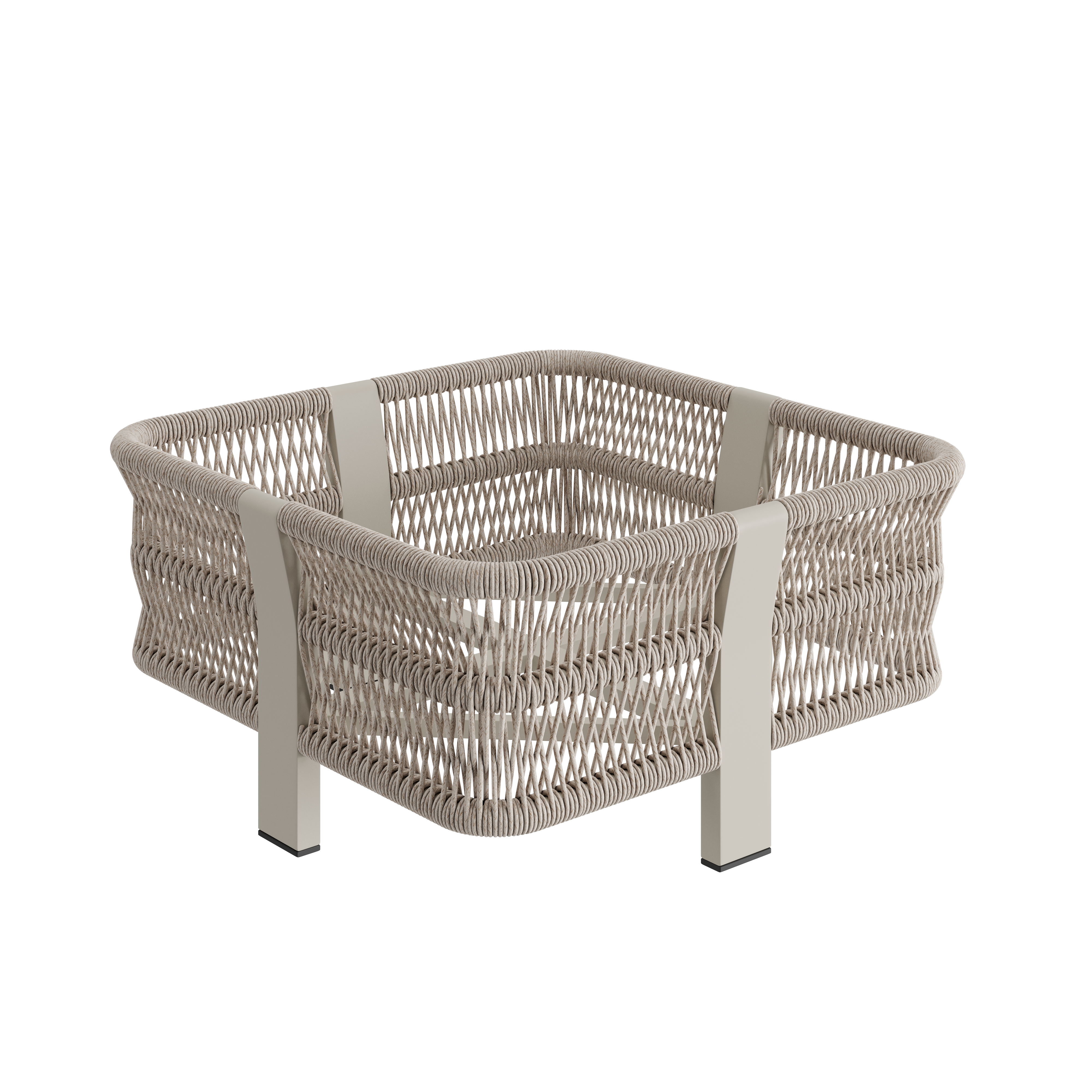 N7 large planter in natural weave with aluminium & rope detail product image