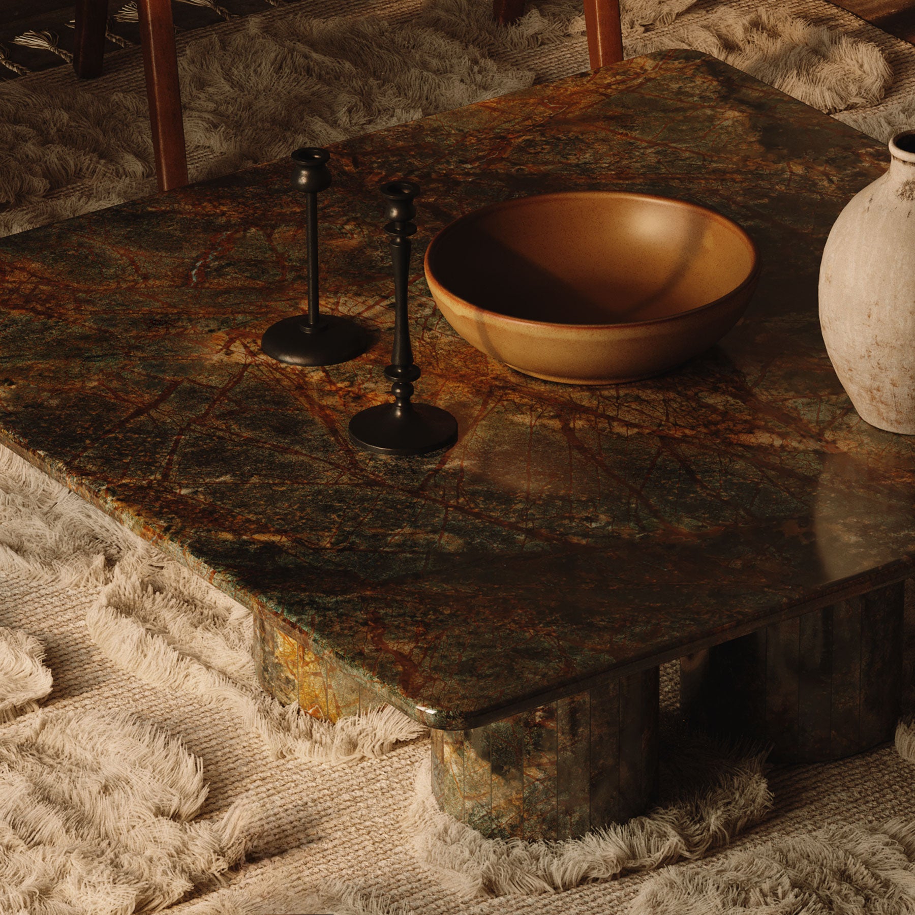 Nardelli Marble Coffee Table, Forest Green – Nth Degree
