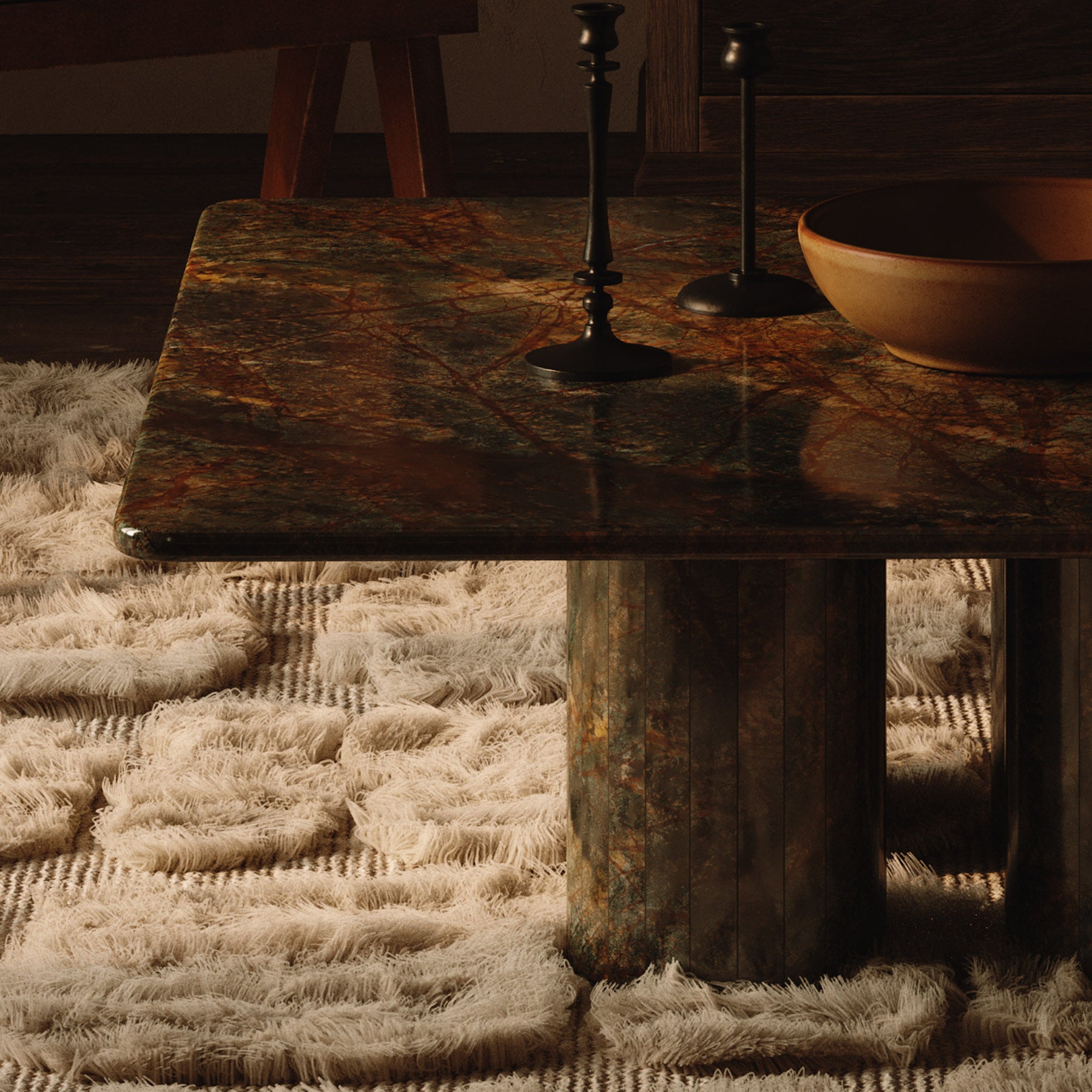 Nardelli Marble Coffee Table, Forest Green – Nth Degree