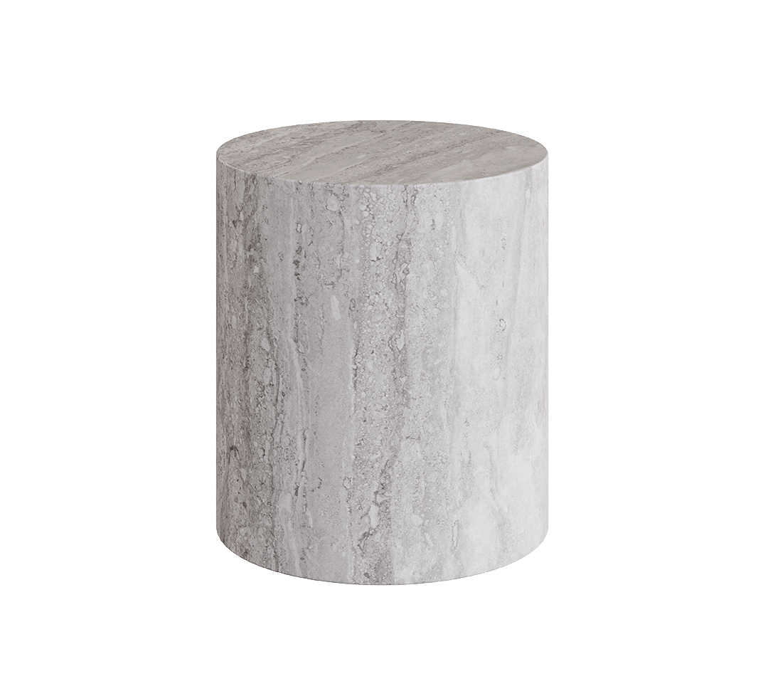 Porto Grey Travertine Side Table 40cm