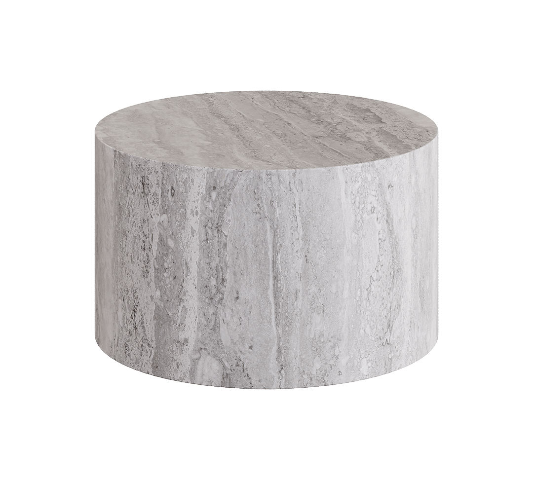 Porto 60cm grey travertine coffee table 
